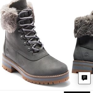 Timberland Courmayeur Valley Shearling Boo medium gray nubuck.  Worn once.
